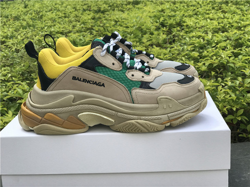 Paris Family Triple S Yellow-green color matching_ company level_ 36 --- 45-c9d7c7f6